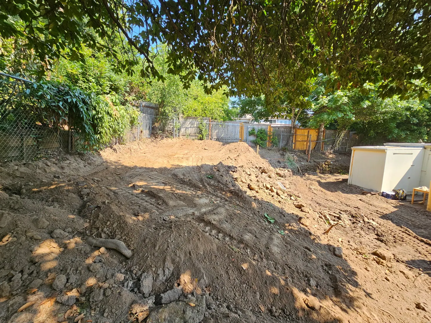 Excavation equipment and earthwork at a Rivera Improvements project